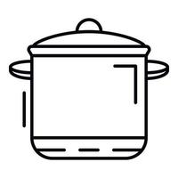 Cooker pan icon, outline style vector