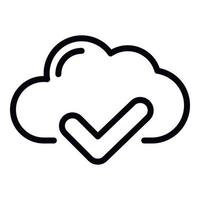 Cloud check icon, outline style vector