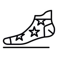 Star sock icon, outline style vector