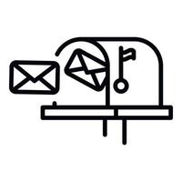 Mailbox letters icon, outline style vector