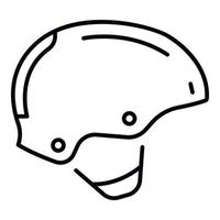 icono de casco de protección, estilo de esquema vector