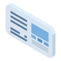 Web page icon, isometric style vector