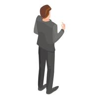 Politician man icon, isometric style vector