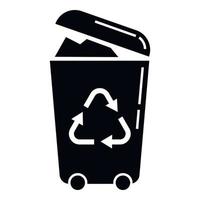 Recycle trash can icon, simple style vector