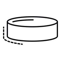 icono de disco de hockey, estilo de esquema vector