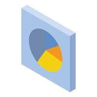 Pie graph card icon, isometric style vector