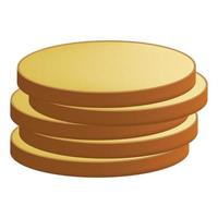 Sliced potato icon, realistic style vector