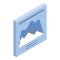 Graph chart icon, isometric style vector