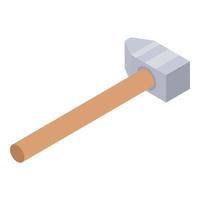 Carpenter hammer icon, isometric style vector
