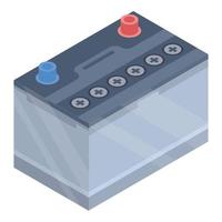 Car battery icon, isometric style vector