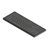 Computer keyboard icon, isometric style vector