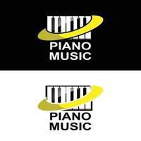 logotipo de piano, vector de instrumentos musicales, diseño para tienda de música, clase de música de piano