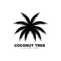 logotipo de árbol de coco, vector de árbol oceánico, diseño para plantillas, marca de producto, logotipo de objeto de turismo de playa