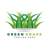 Green Grass Logo Design, Farm Landscape Illustration, Natural Scenery Vector