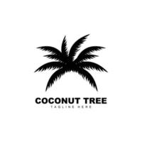 logotipo de árbol de coco, vector de árbol oceánico, diseño para plantillas, marca de producto, logotipo de objeto de turismo de playa