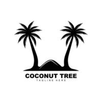 logotipo de árbol de coco, vector de árbol oceánico, diseño para plantillas, marca de producto, logotipo de objeto de turismo de playa