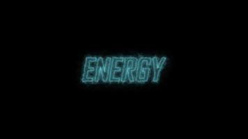 Energy text animation. alpha channel. video