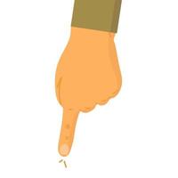 Hand pointing. Index finger touches on screen or shows something. Icon vector illustration,