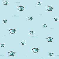 Modern seamless pattern with hand drawn eyes. vector