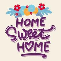 Hand lettering typography poster.Calligraphic quote Home sweet home .For housewarming posters, greeting cards, home decorations.Vector illustration vector
