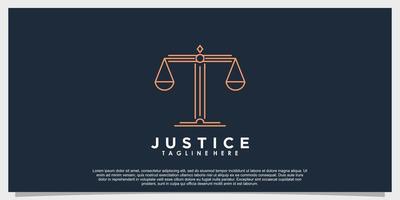 diseño del logotipo de la ley de justicia con concepto creativo vector