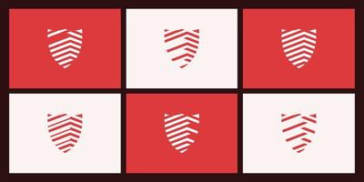 conjunto de diseño de logotipo de escudo con concepto abstracto vector