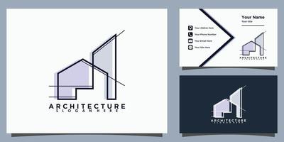 architecture real estate logo design with business card template vector