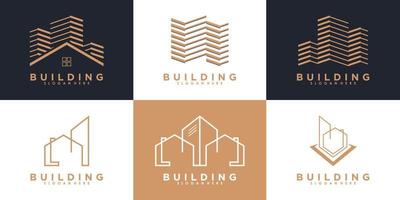 conjunto de diseño de logotipo de construcción con plantilla vector