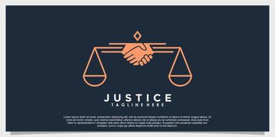 law of justice logo design with creative concept vector