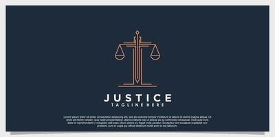 diseño del logotipo de la ley de justicia con concepto creativo vector