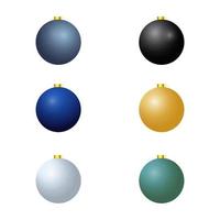 christmas ball hanging on gold string isolated vector