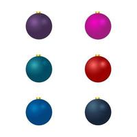 conjunto de bolas de navidad realistas vector