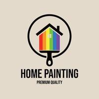 Home logo with color painting style and business card design template Premium Vector