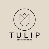 Tulips  line art logo, icon and symbol, vector illustration design