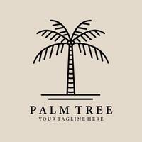 logotipo de arte de línea de palmera, icono y símbolo, diseño de ilustración vectorial vector