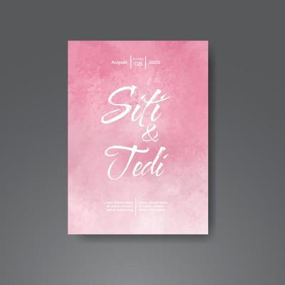 Wedding invitation with abstract watercolor background