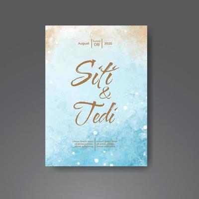 Wedding invitation with abstract watercolor background