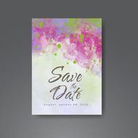 Wedding invitation with abstract watercolor background vector