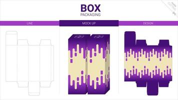 Box packaging and mockup die cut template vector