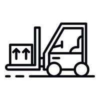 Forklift with goods icon, outline style vector