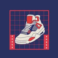 concepto. diseño plano. ilustración vectorial zapatillas de deporte en estilo plano. vector