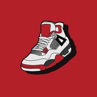 concepto. diseño plano. ilustración vectorial zapatillas de deporte en estilo plano. vector