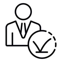 Recruitment man approved icon, outline style vector