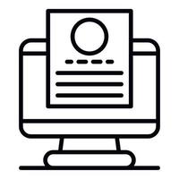 File computer recruitment icon, outline style vector