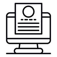 File computer recruitment icon, outline style vector