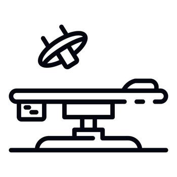 Operating table icon, outline style vector