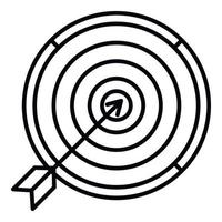 Business target icon, outline style vector