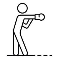 icono de hombre de boxeo, estilo de esquema vector