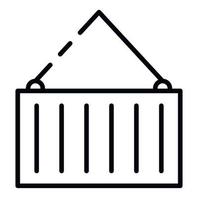 Large export container icon, outline style