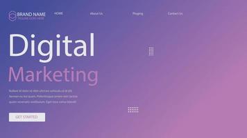 Digital Marketing Landing Page Design. vector